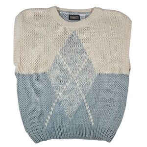 Vintage Nuggets‎  Knit Sweater Vest Argyle Sleeveless 90s Grandpacore Large